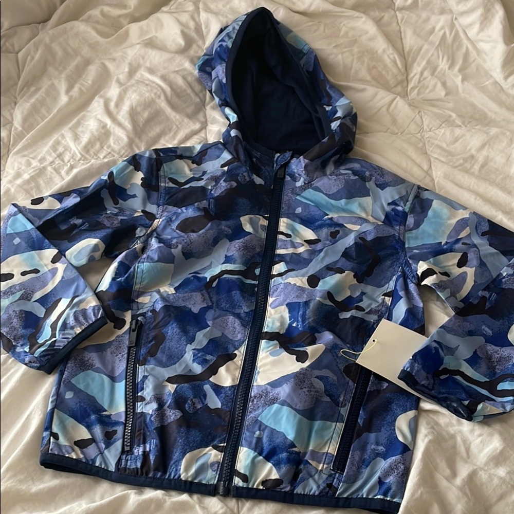 New all in‎ motion youth blue camo windbreaker size 4/5
